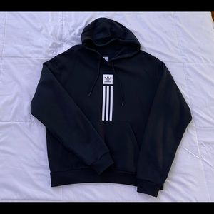 ADIDAS SOLID PILLAR HOODIE (EC7322) BLACK/WHITE